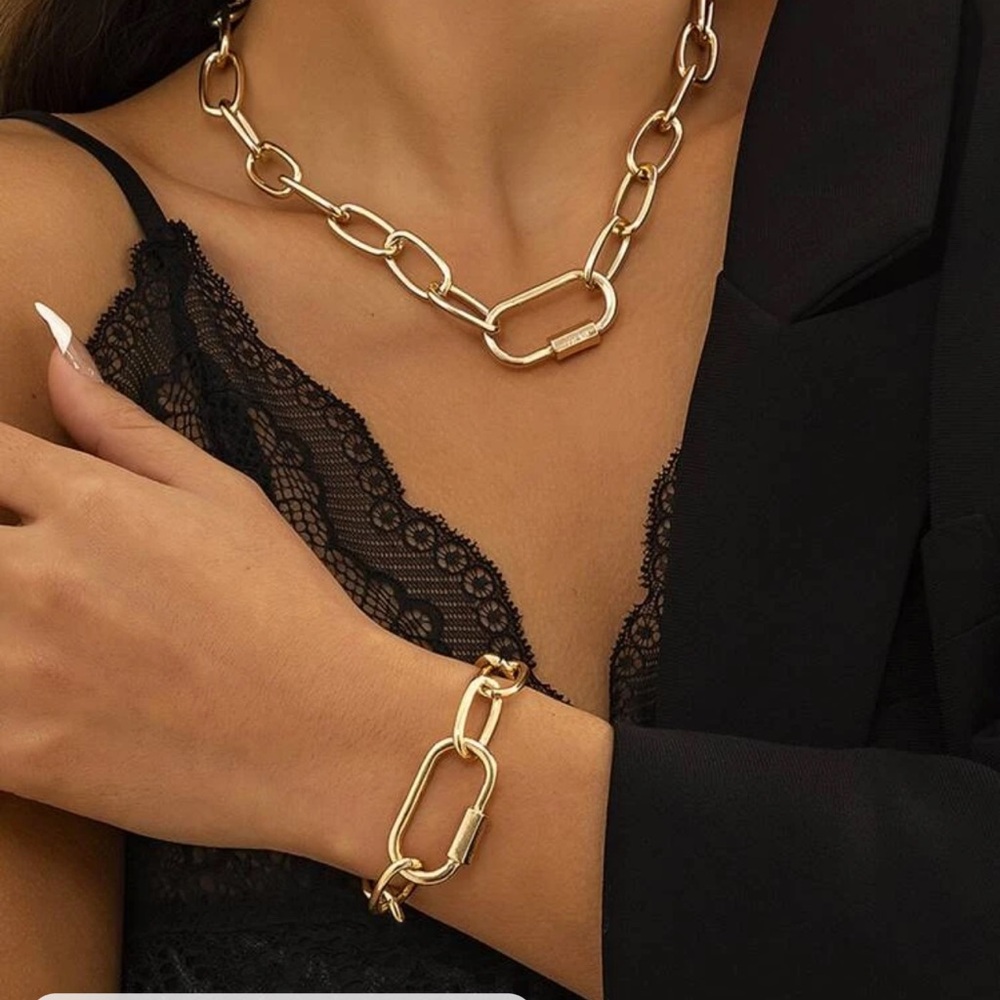New chain link necklace and bracelet set